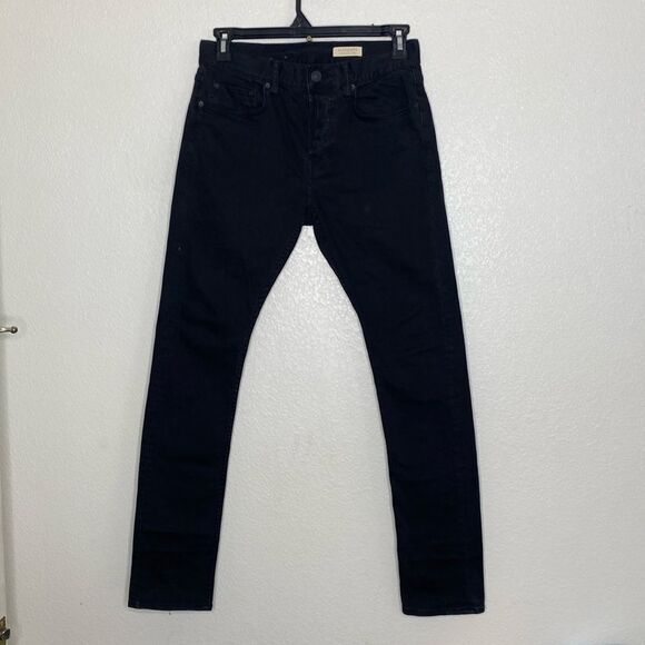 ALLSAINTS Men’s Distressed Black Cigarette Button Fly Jeans Size 30 - Picture 1 of 6